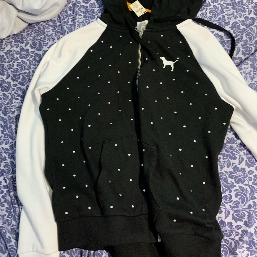 Pink bling hoodie jacket